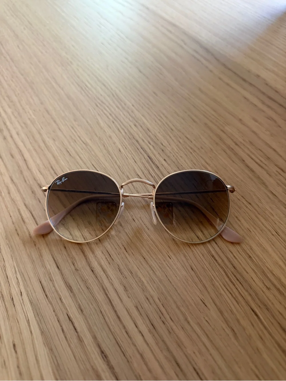 Ray-Ban Gold Frame Sunglasses with Brown Gradient Lenses